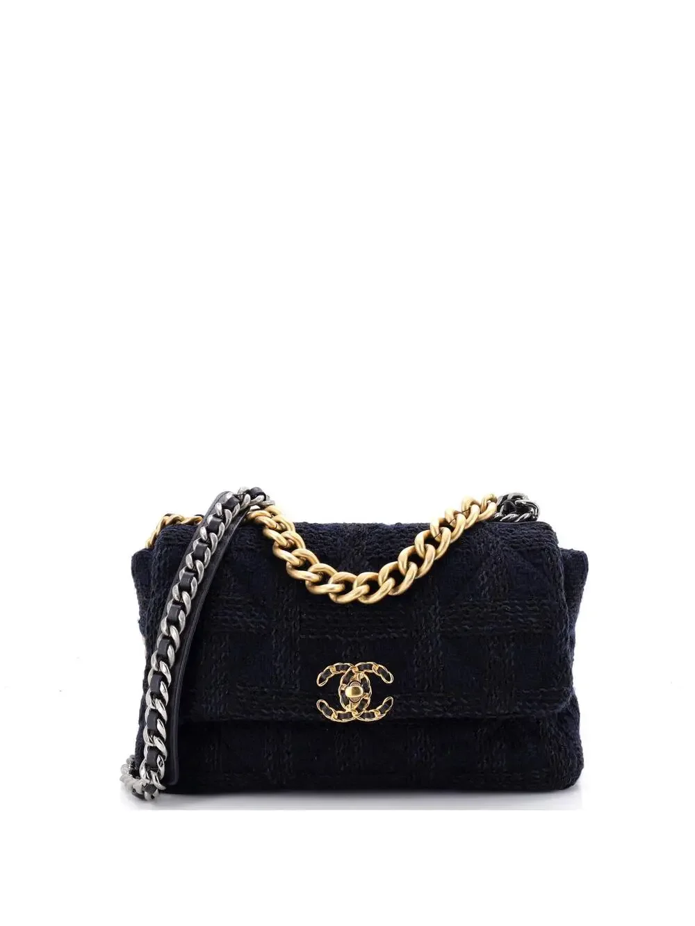 Chanel 19 Flap Bag Quilted Tweed Large #254473C47B
